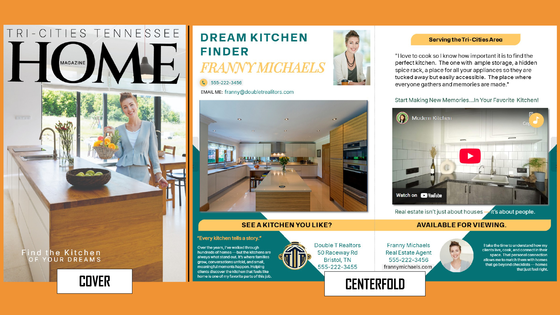 Tri- Cities Magazine Cover and Centerfold Mockup